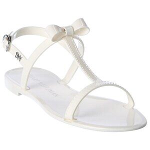 💕STUART WEITZMAN💕 Mellie Bow Jelly Sandal ~ White 7 New Without Box